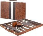 Juego de backgammon portátil de 15 pulgadas con tablero plegable y estuche