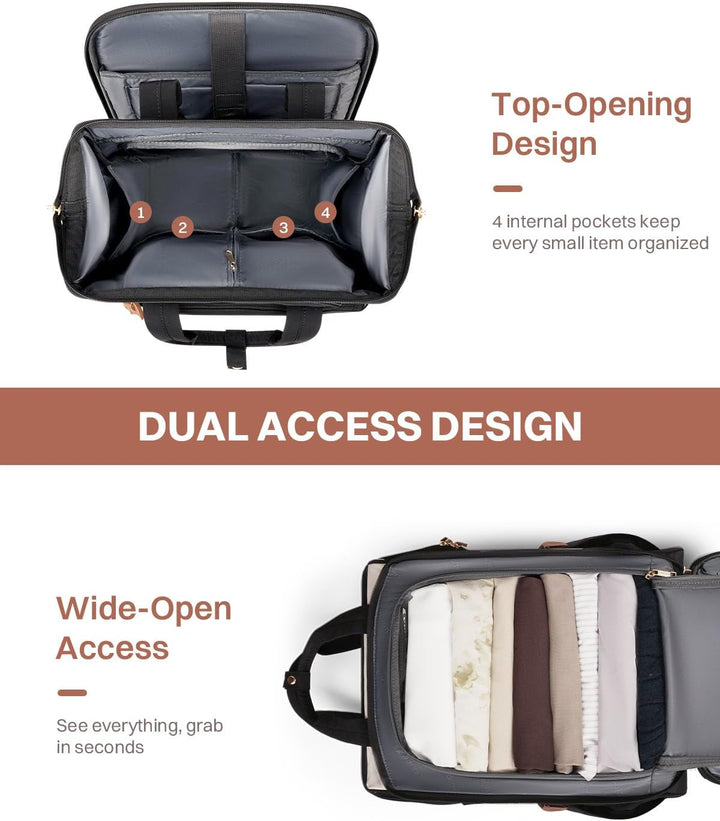 AUROTIER Mochila Puffer con Ruedas para Mujeres, Mochila de Viaje c...