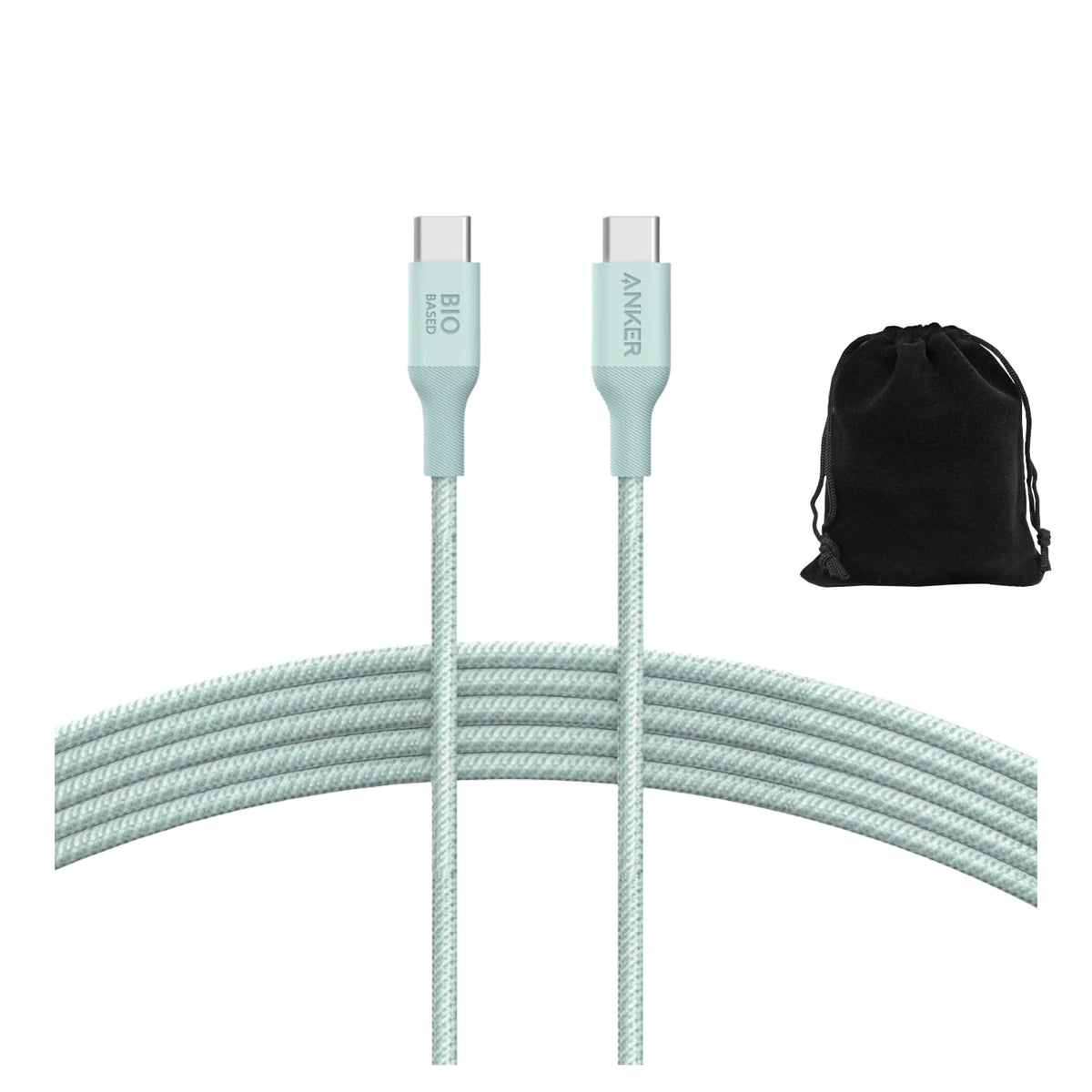Anker Cable USB-C a USB-C 544 de nailon biológico de 10 pies, cable de carga rápida ecológico, soporta PD de 140 W para portátiles, tabletas y teléfonos inteligentes, resistente