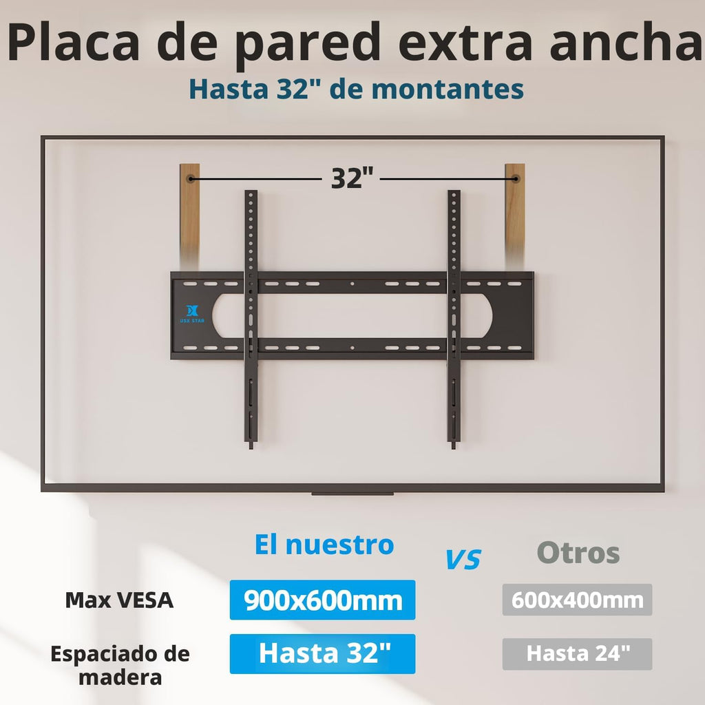 75 85 86 98 100 pulgadas resistente TV montaje en pared bajo perfil soporte