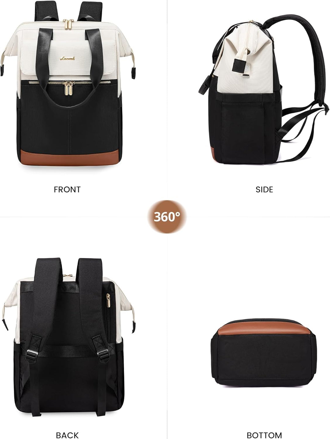 LOVEVOOK Mochila para laptop para mujer, mochila de trabajo convert...