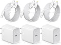 Cargador de carga rápida para iPhone 17, 16, 15, paquete de 3 cargadores USB C, cable Lightning de 6 pies y cable USB C tipo C para iPhone 17/17 Plus/17 Pro Max/Air/16/16 Plus/16 Max/15 Pro Max/14 Max/iPad
