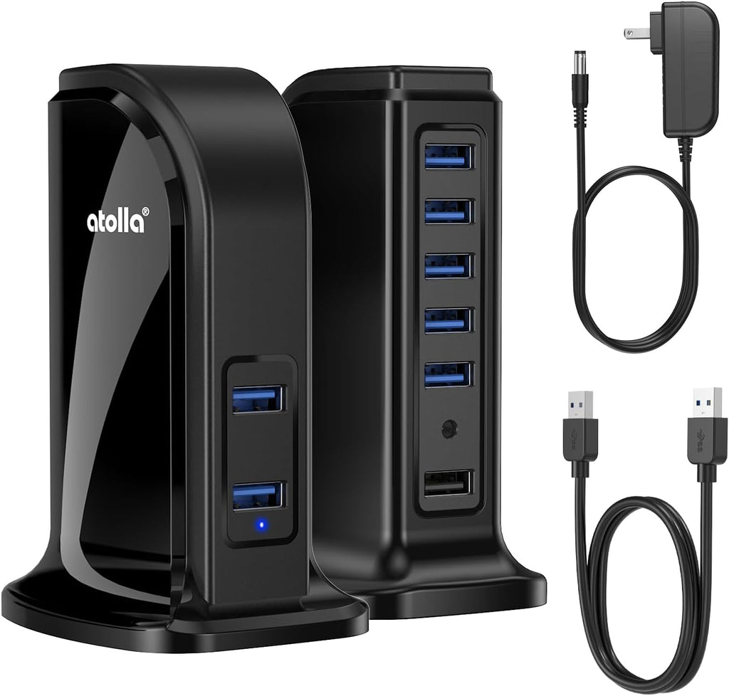 atolla, hub USB 3.0 de 7 puertos, alimentado, adaptador 5V/4A