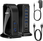atolla, hub USB 3.0 de 7 puertos, alimentado, adaptador 5V/4A
