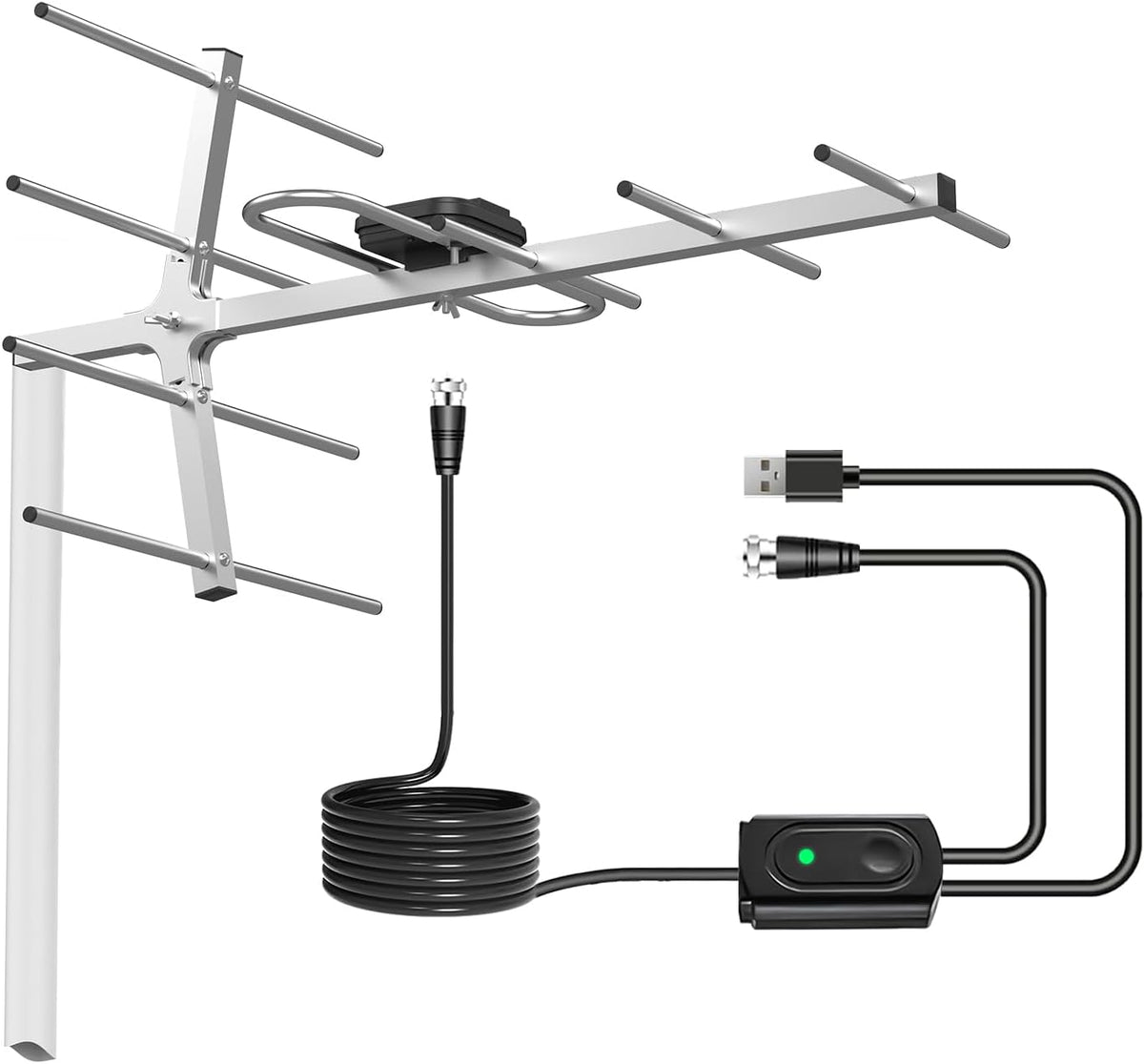 Antena de TV HD satelital Yagi, antena de TV digital al aire libre para