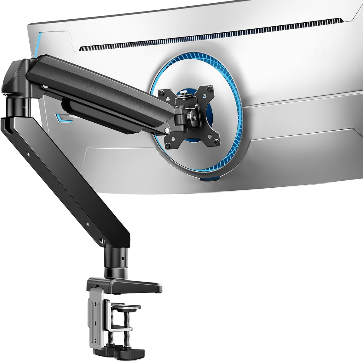 ErGear Brazo de monitor de servicio pesado para pantallas ultraanchas de 13-49 ″, capacidad de 37.4 libras, soporte de escritorio para monitor de movimiento completo, soporte sólido como una roca