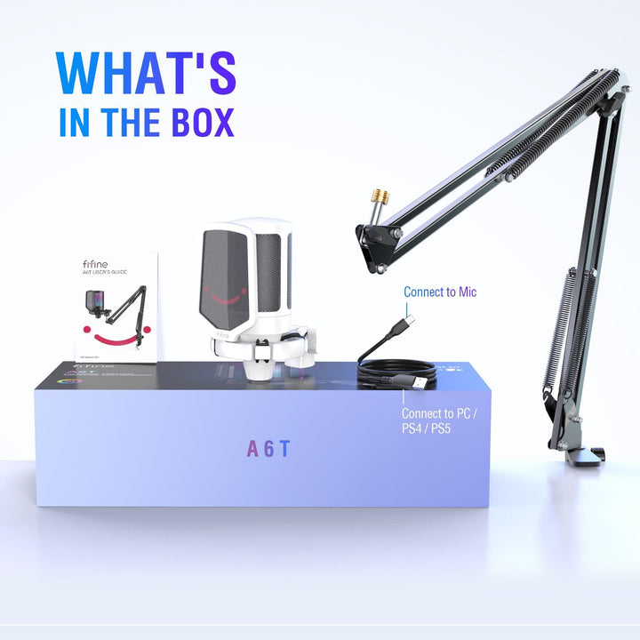 FIFINE Kit de micrófono USB para juegos de transmisión, condensador...