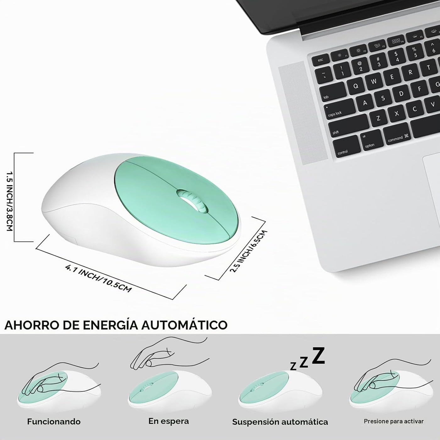 FD Combo de teclado y mouse inalámbricos, USB de 2.4 GHz, lindas te...