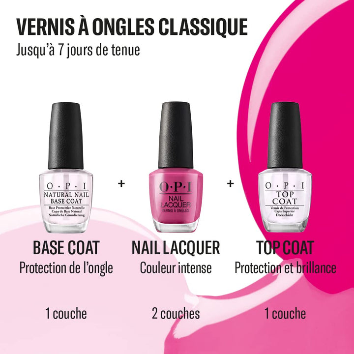 OPI Esmalte de uñas superior y capa base, brillo protector de alto...