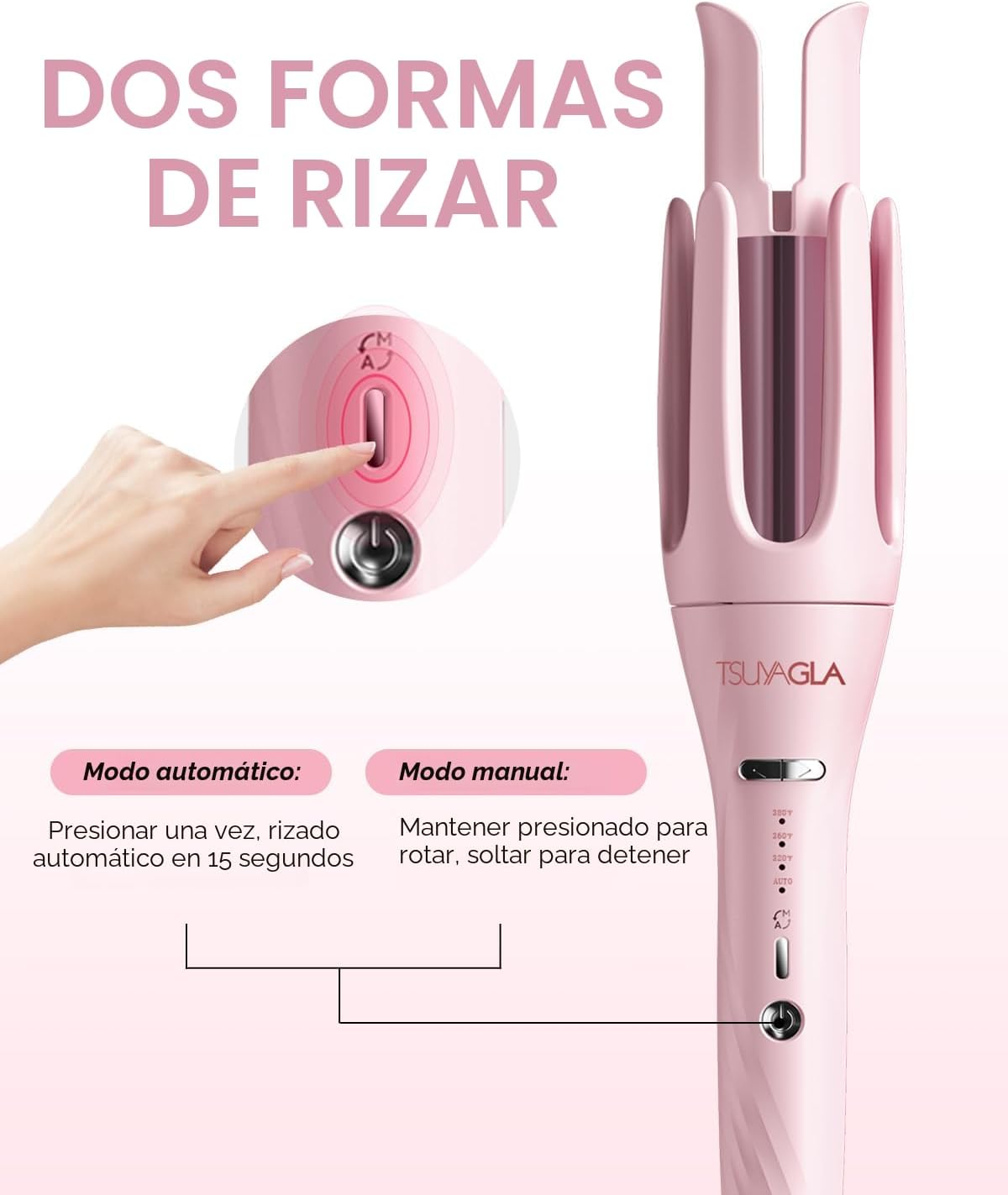 TSUYAGLA Rizador automático 3 en 1, rizadores de pelo, barriles de 1"-1.25
