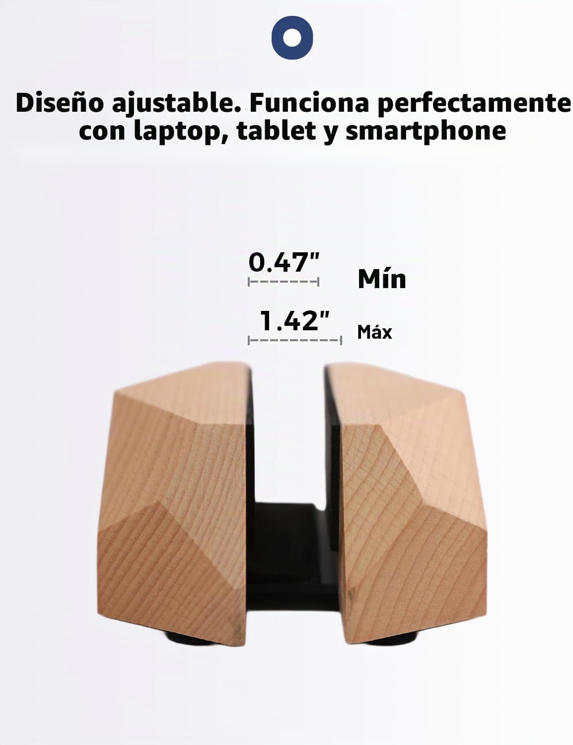 Nuvograin Soporte vertical ajustable para laptop, soporte de madera...