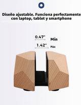 Nuvograin Soporte vertical ajustable para laptop, soporte de madera...