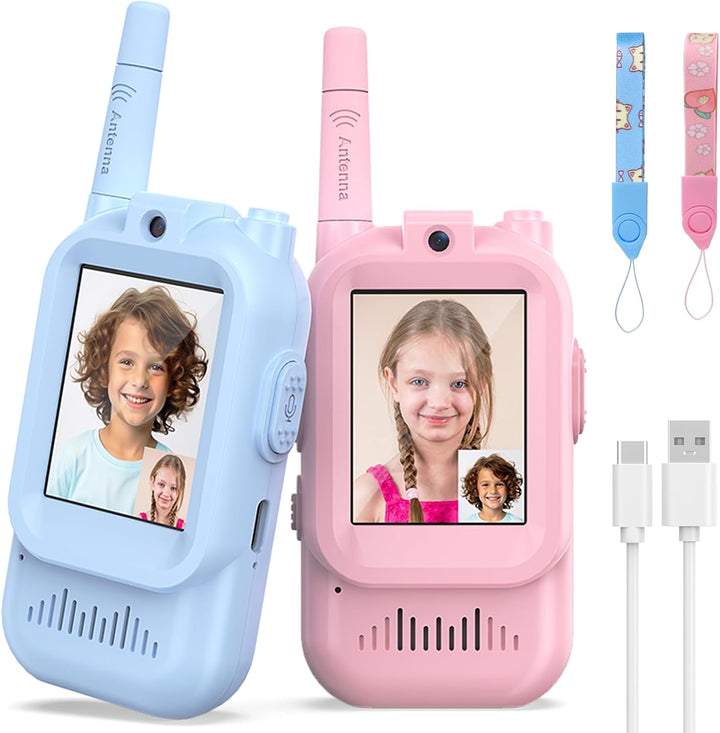 Walkie Talkies para niños, paquete de 2, radios bidireccionales rec...