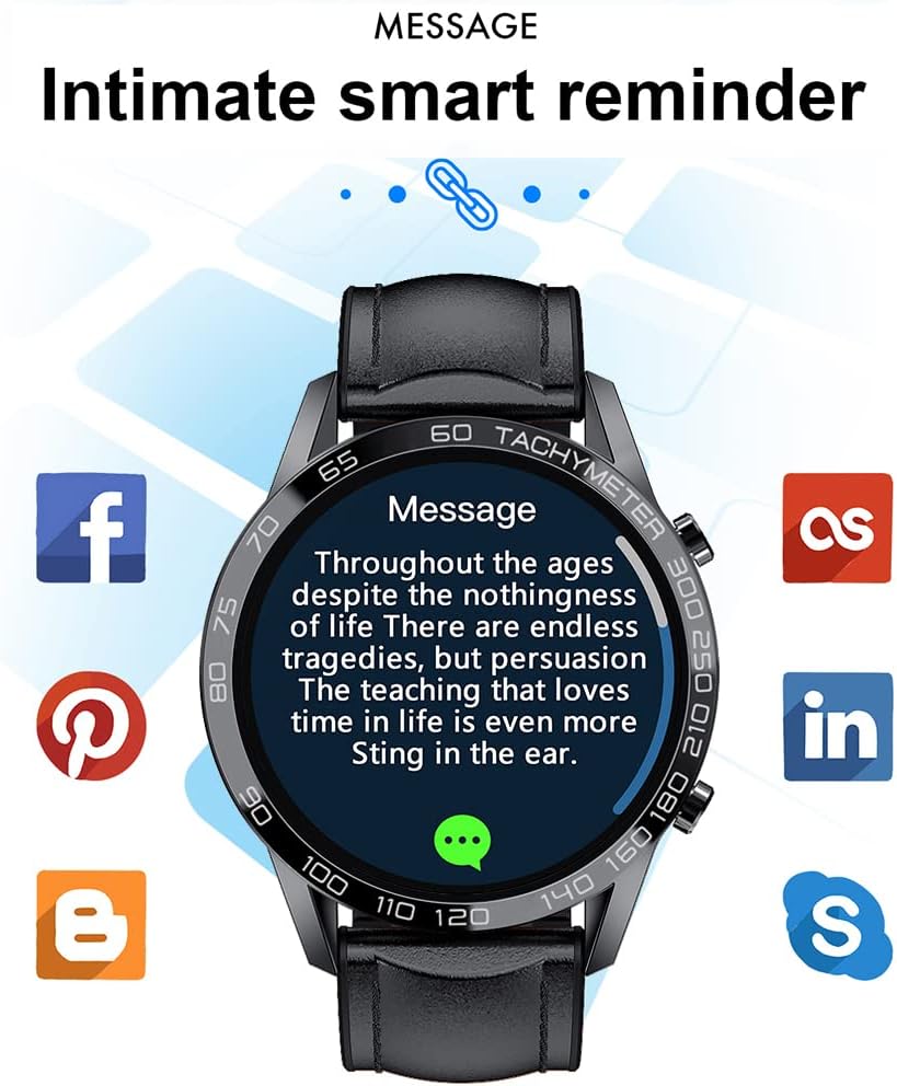 Reloj inteligente para hombre para Android iOS, llamadas Bluetooth, chat de voz con monitor de frecuencia cardíaca/sueño, monitor de fitness, pantalla táctil completa de 1.3 pulgadas, IP67