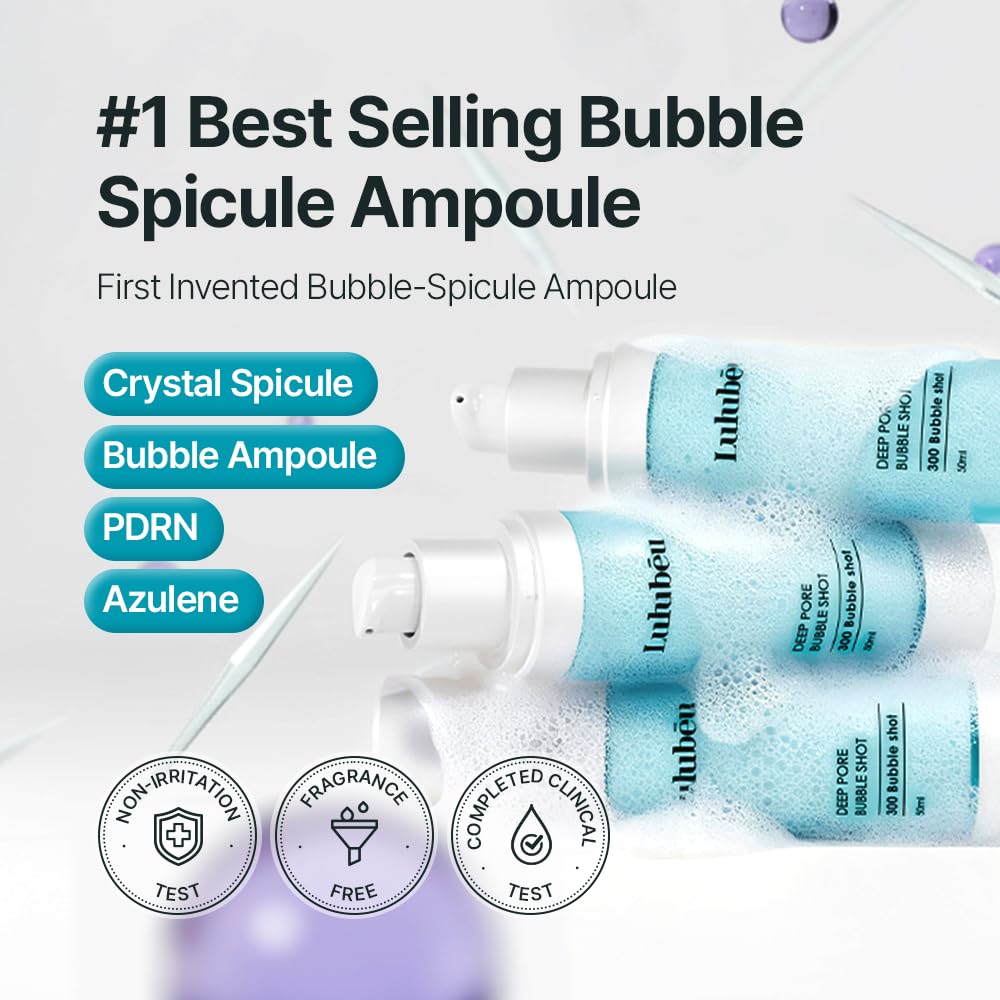 LULUBEU K-Beauty - Ampolla Deep Pore Bubble Shot, suero de preparac...