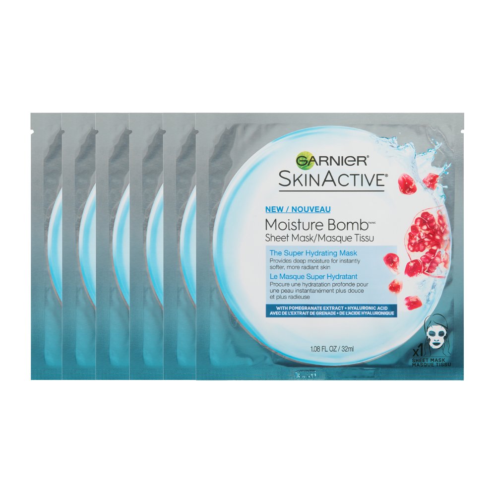 Garnier SkinActive - Máscara de hoja súper hidratante, hidratante,...