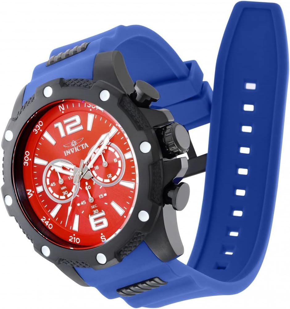 Invicta I-Force 1.969 in acero inoxidable reloj de cuarzo de silicona, negro (modelo: 34020)