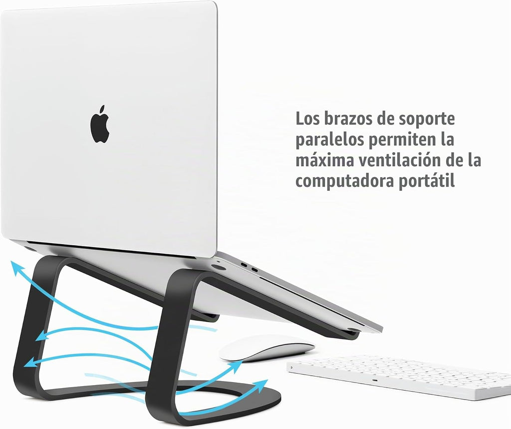 Twelve South Curve para MacBooks y Laptops | Soporte ergonómico de refrigeración para escritorio para el hogar u la oficina (negro mate)