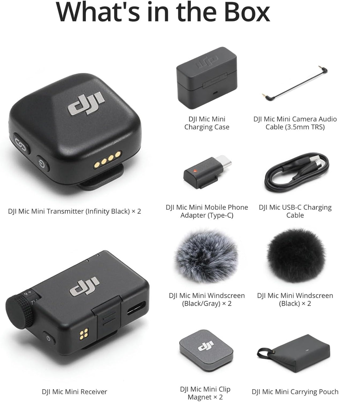 DJI Mic Mini (2 TX + 1 RX + estuche de carga), micrófono inalámbric...