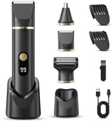 Cortadora de barba para hombres, afeitadora eléctrica IPX7 resisten...