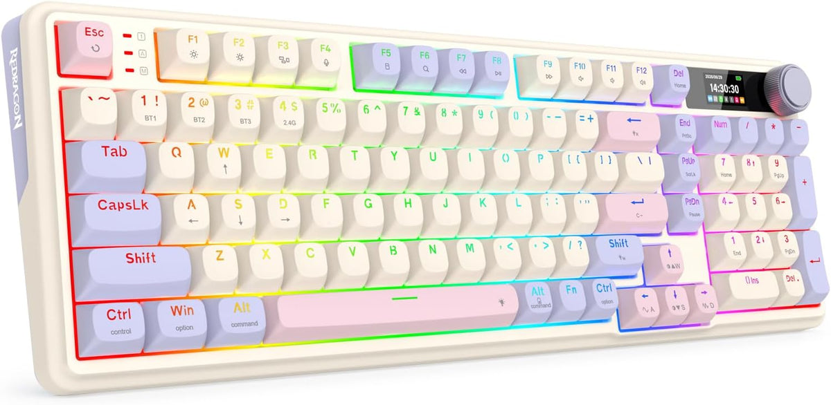 Redragon K768 PRO Teclado inalámbrico de 98 teclas para juegos, pan...