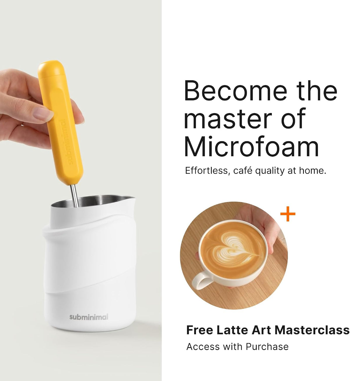 Subminimal NanoFoamer GO Espumador de leche portátil recargable, color