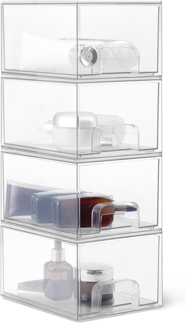 Amazon Basics Cajones organizadores de maquillaje apilables de plás...