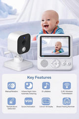 AnKeKe Monitor de bebé con cámara y audio, monitor de bebé sin WiFi...