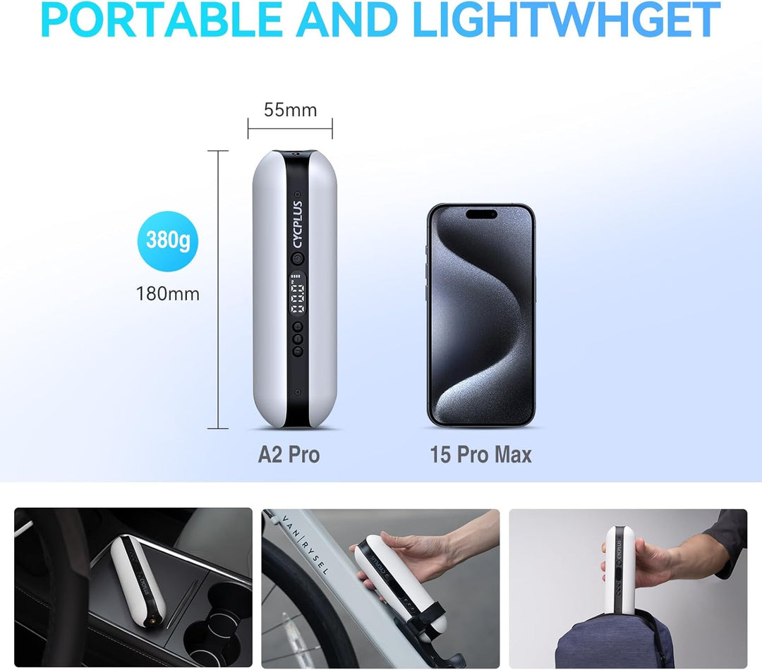 CYCPLUS Electric Air Compressor Portable Bicycle Pump Car Tire Infl...