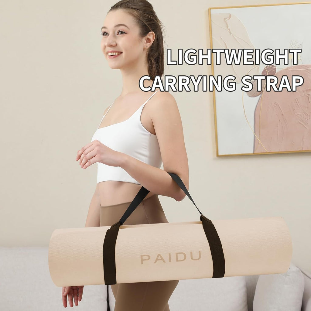 PAIDU POE Yoga Mat （10mm）Extra Thick Fitness Mat 72"x24" con Carry Strap