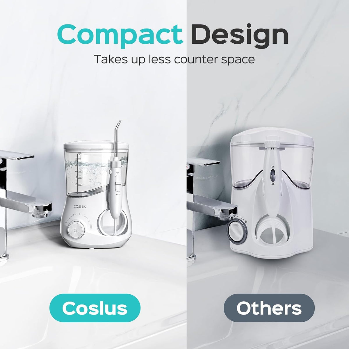 COSLUS E1 - Hilo dental eléctrico para agua, 12 ajustes de presión...