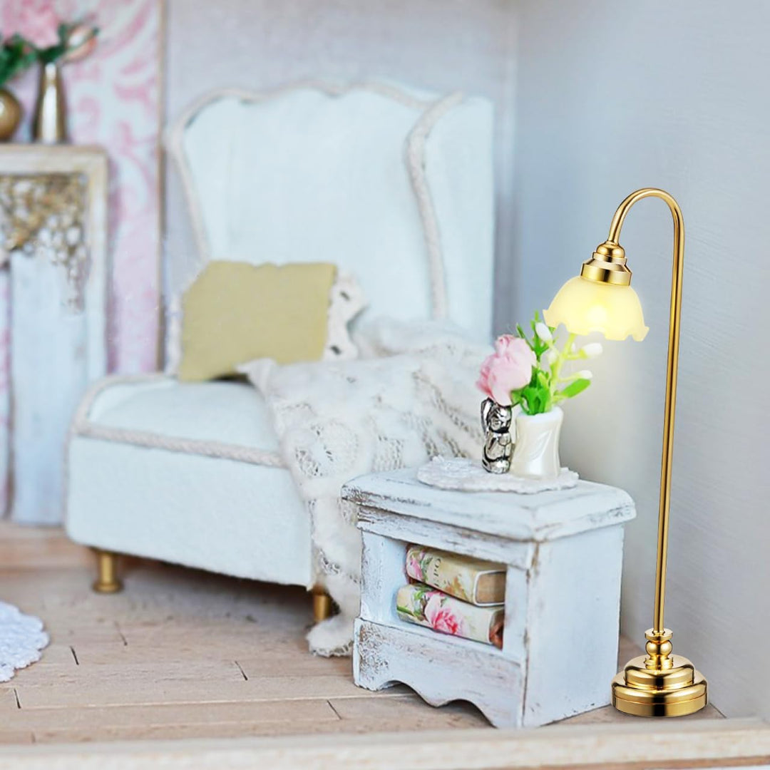 Toyvian 2 lámparas en miniatura para casa de muñecas, luces de casa...