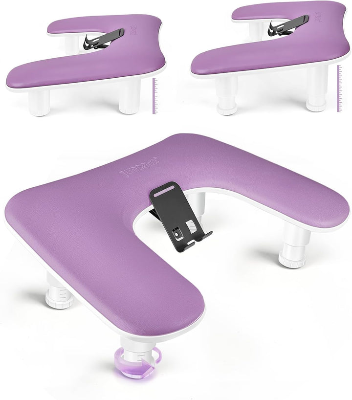 JODSONE Reposabrazos en forma de U púrpura para manicuristas con so...