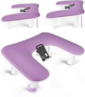 JODSONE Reposabrazos en forma de U púrpura para manicuristas con so...