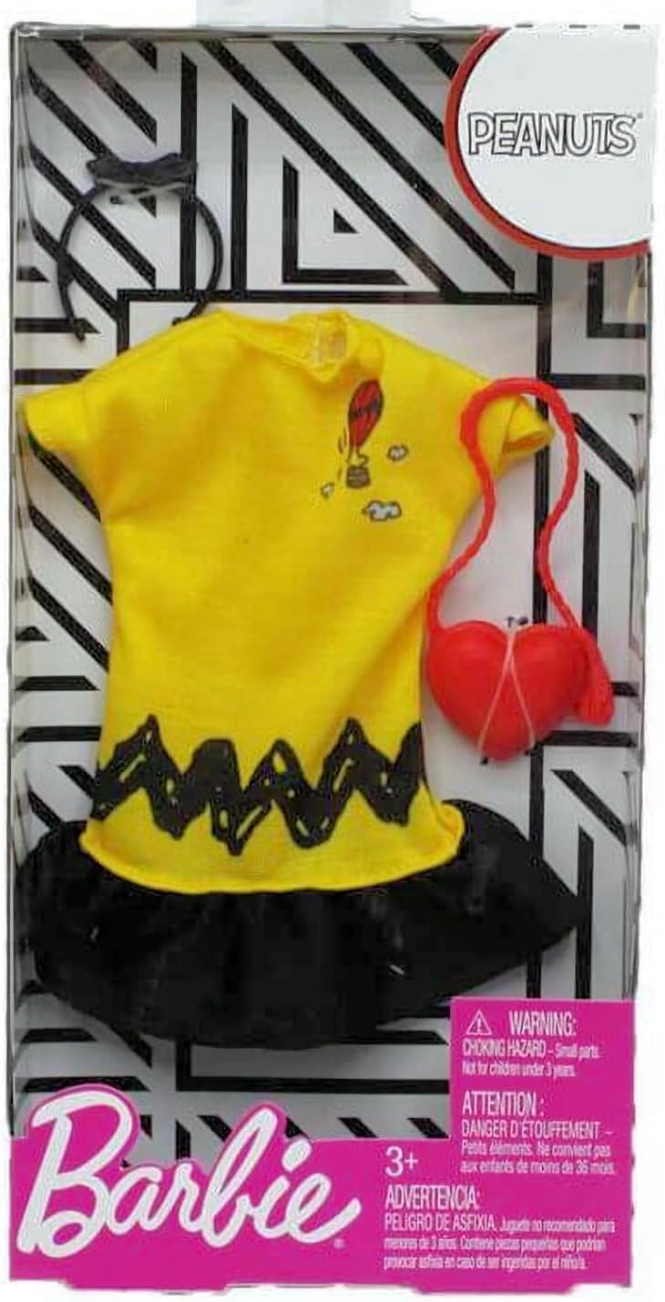 Barbie Fashion Peanuts - Conjunto de 4 paquetes de ropa con accesor...