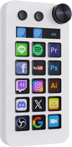 TreasLin VSDinside Deck de Control para Transmisión con Teclado Macro y 18 Teclas Macro Personalizables, compatibilidad con Modo Numérico/Calculadora/Control de Transmisión para Activar Acciones en OBS, Twitch, YouTube para Creadores de Contenido y