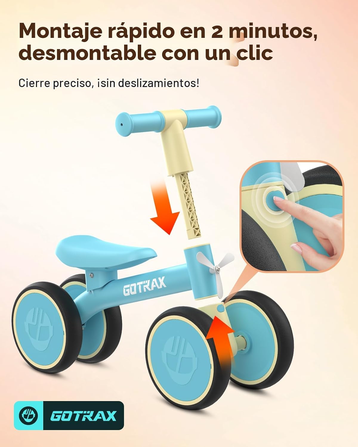 Gotrax Bicicleta de equilibrio para bebé, ruedas silenciosas de 7 pulgadas