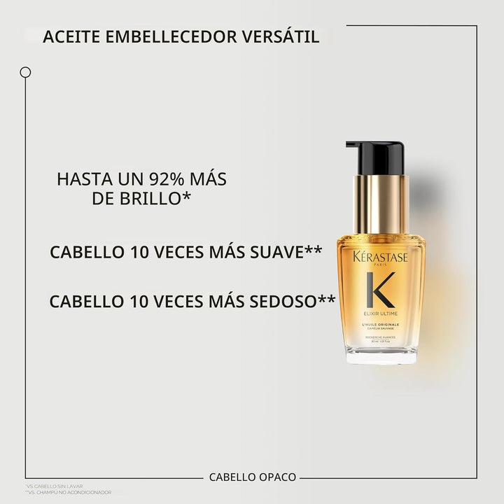 KERASTASE Aceite para el cabello recargable Elixir Ultime | Suero d...