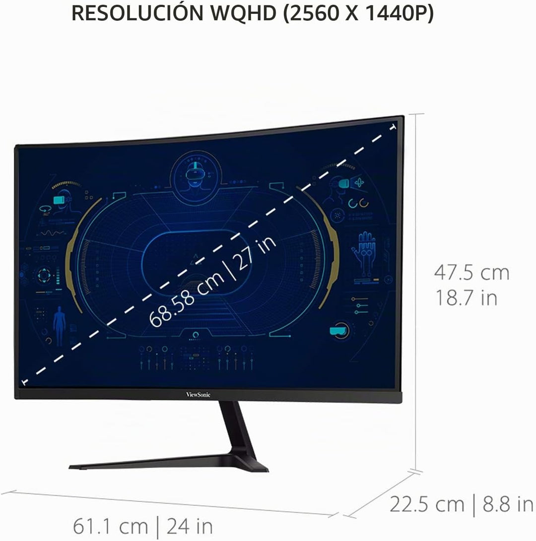 ViewSonic VX2718-2KPC-MHD Monitor curvo para juegos de 27 pulgadas...