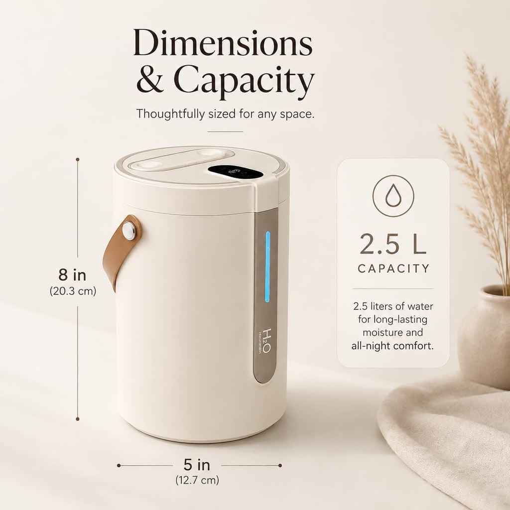Humidificador inalámbrico para el hogar, dormitorio, oficina, guardería y viajes, carga USB-C, niebla fría