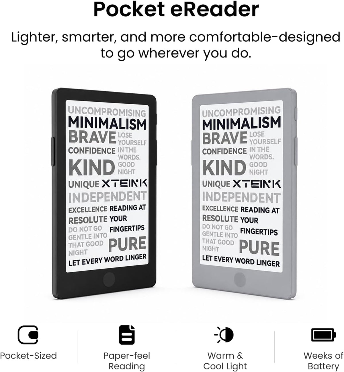 XTEINK X4 Pro - Lector de libros electrónicos de 4.3" con luz frontal y
