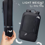 HK - Mochila para hombre, bolsa delgada para computadora portátil de 15,6
