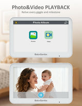 Baby Ganibs Monitor de bebé con cámara y audio: pantalla táctil IPS...