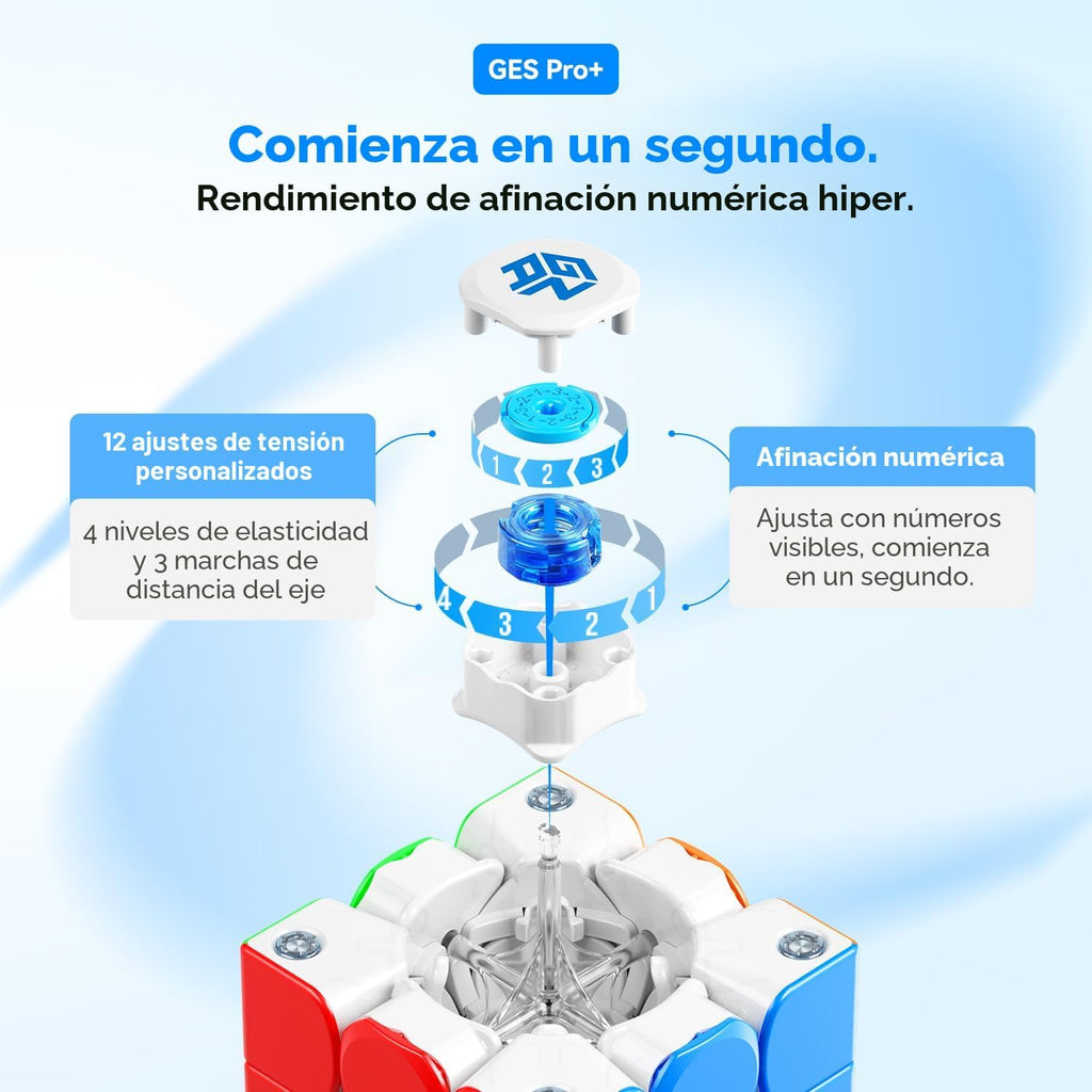 GAN 356 ME, Speed Cube 3x3 Juguete de Rompecabezas Magnético con 48 Imanes GES Pro+ Personalizado 12 Configuraciones de Tensión, Ideal para Niños, Chicos y Adultos, Versión Mejorada GAN 356 M, Versión