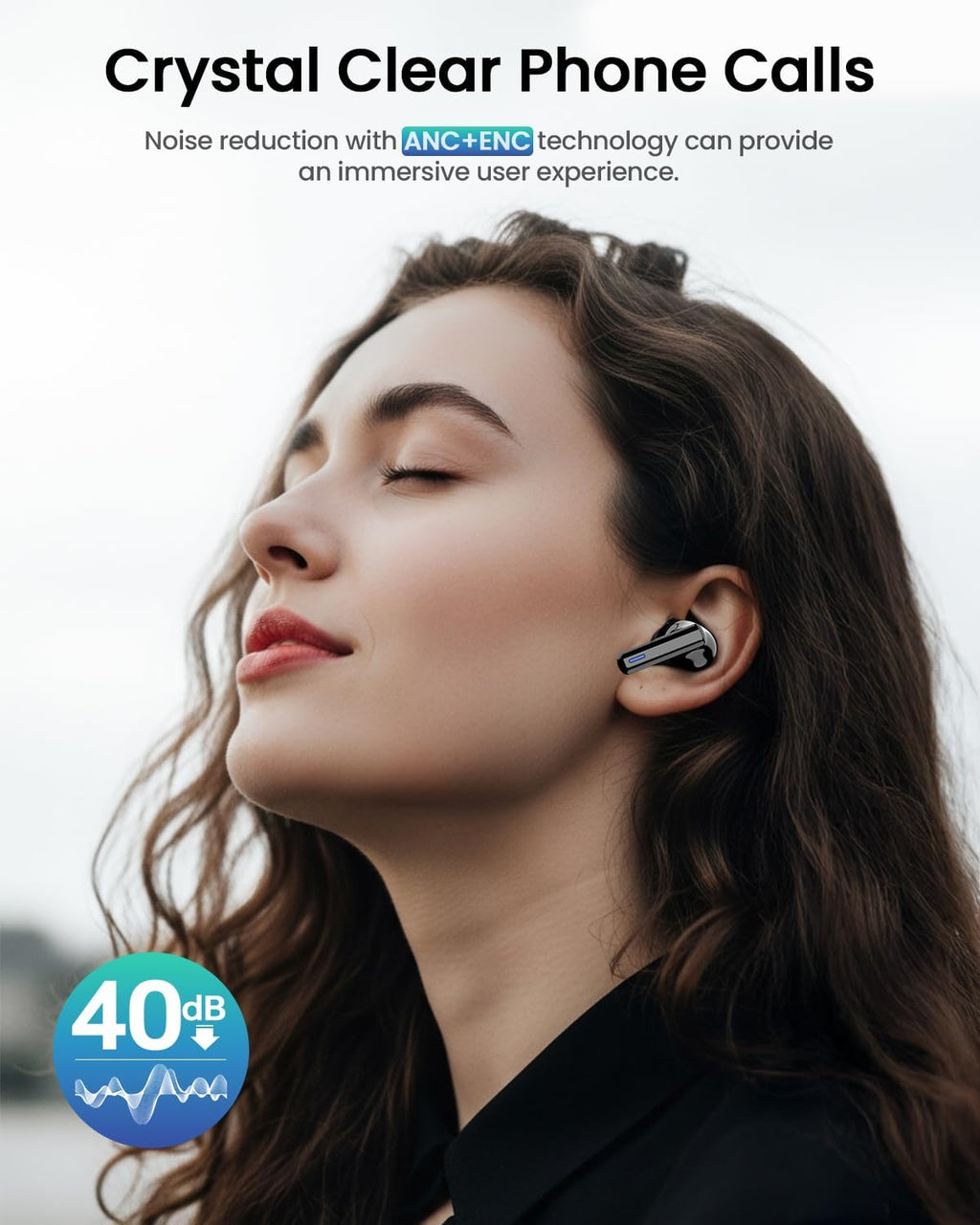 Auriculares inalámbricos, auriculares ANC con cancelación de ruido con
