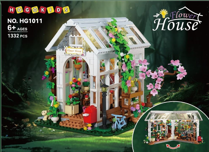 HOGOKIDS Juego de construcción de casa de flores con luz
