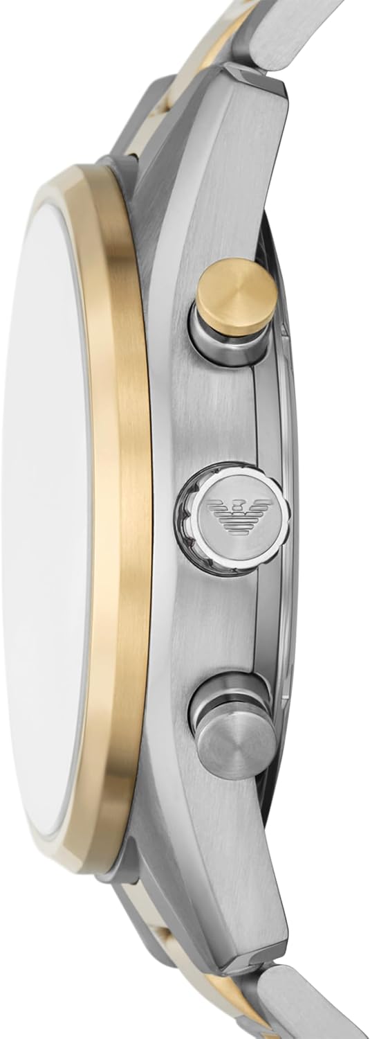 Emporio Armani Reloj cronógrafo para hombre con correa de acero inoxidable o cuero; reloj de vestir para hombre
