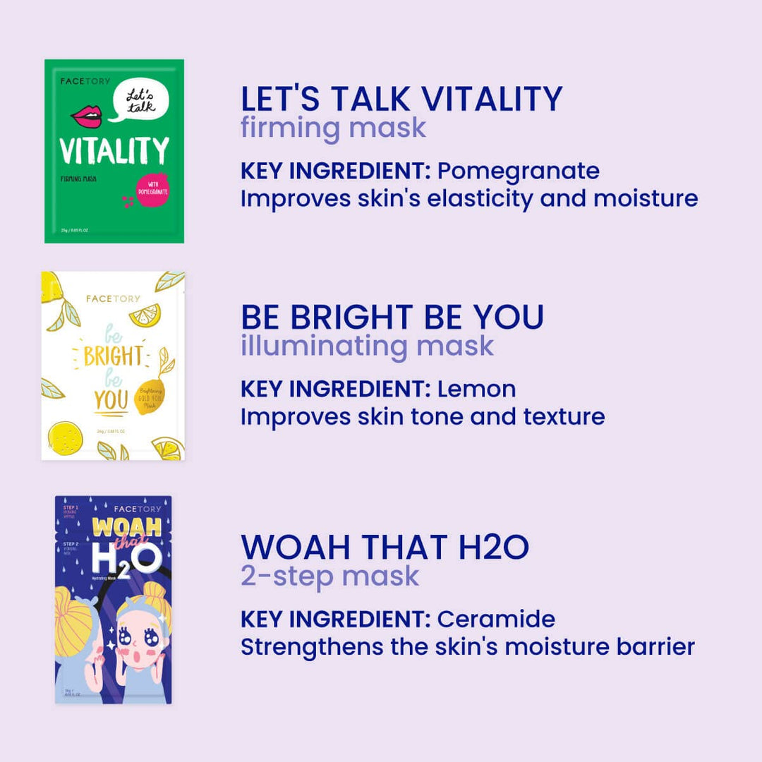 FACETORY K Beauty - Mascarilla facial para el cuidado de la piel, l...