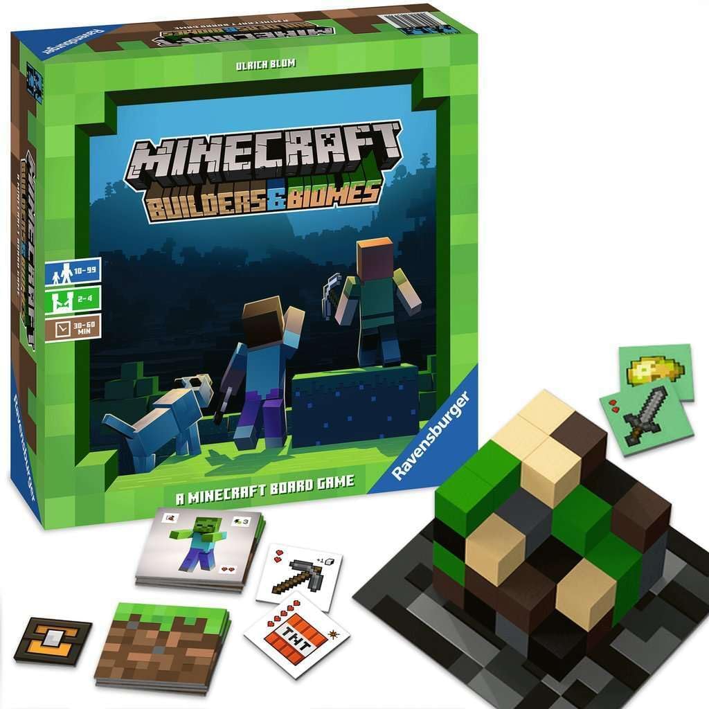 Ravensburger Minecraft: Builders & Biomes - Juego de mesa de estrategia atractivo | Ideal para 2 a 4 jugadores | Perfecto para edades de 10 años en adelante | Auténtica experiencia de Minecraft | Gran