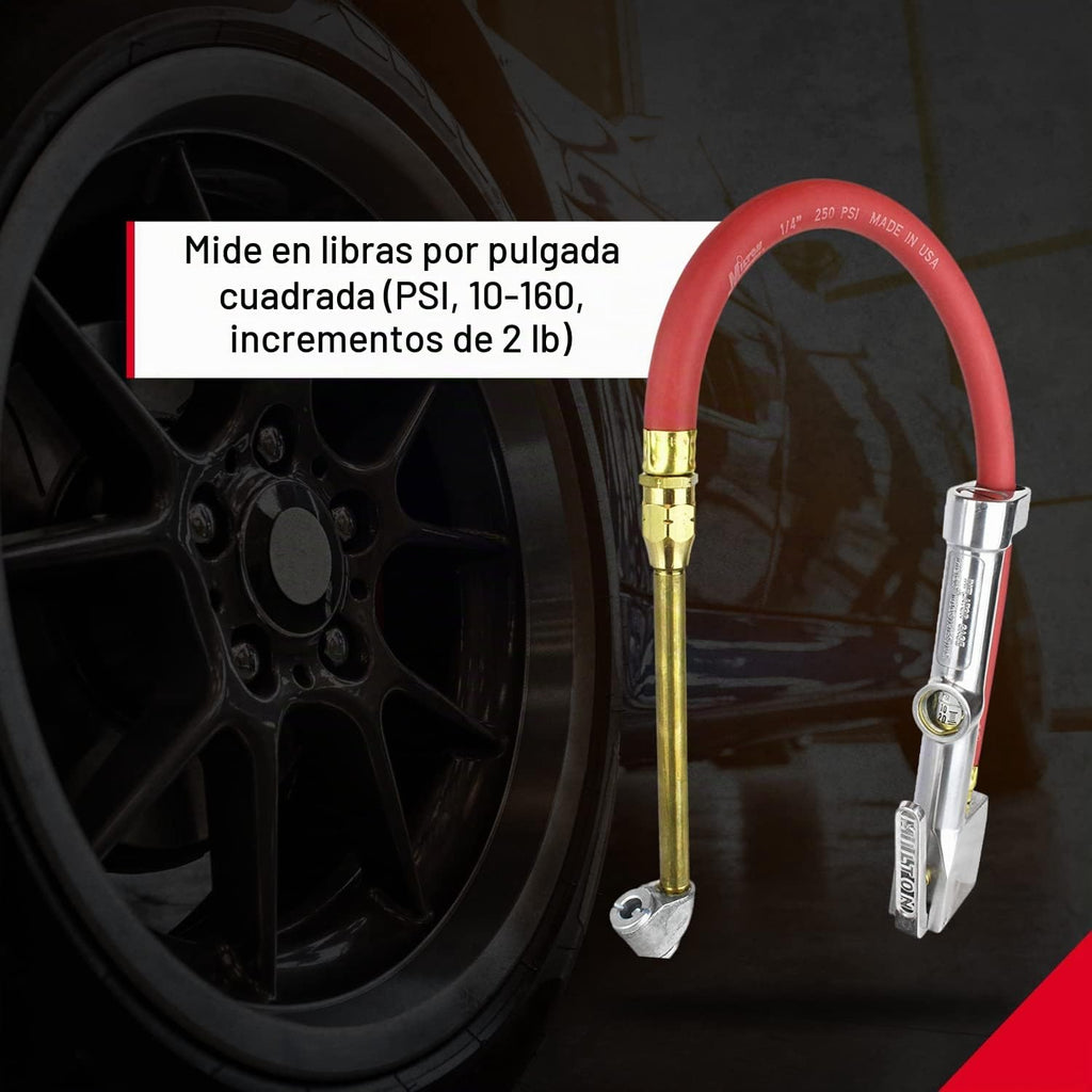 Milton (S-506) ORIGINAL DUAL CABEZ CHUCH CUADRO DE CUADRO CAUGO DE INFLADOR - MANGUERA DE 15 "